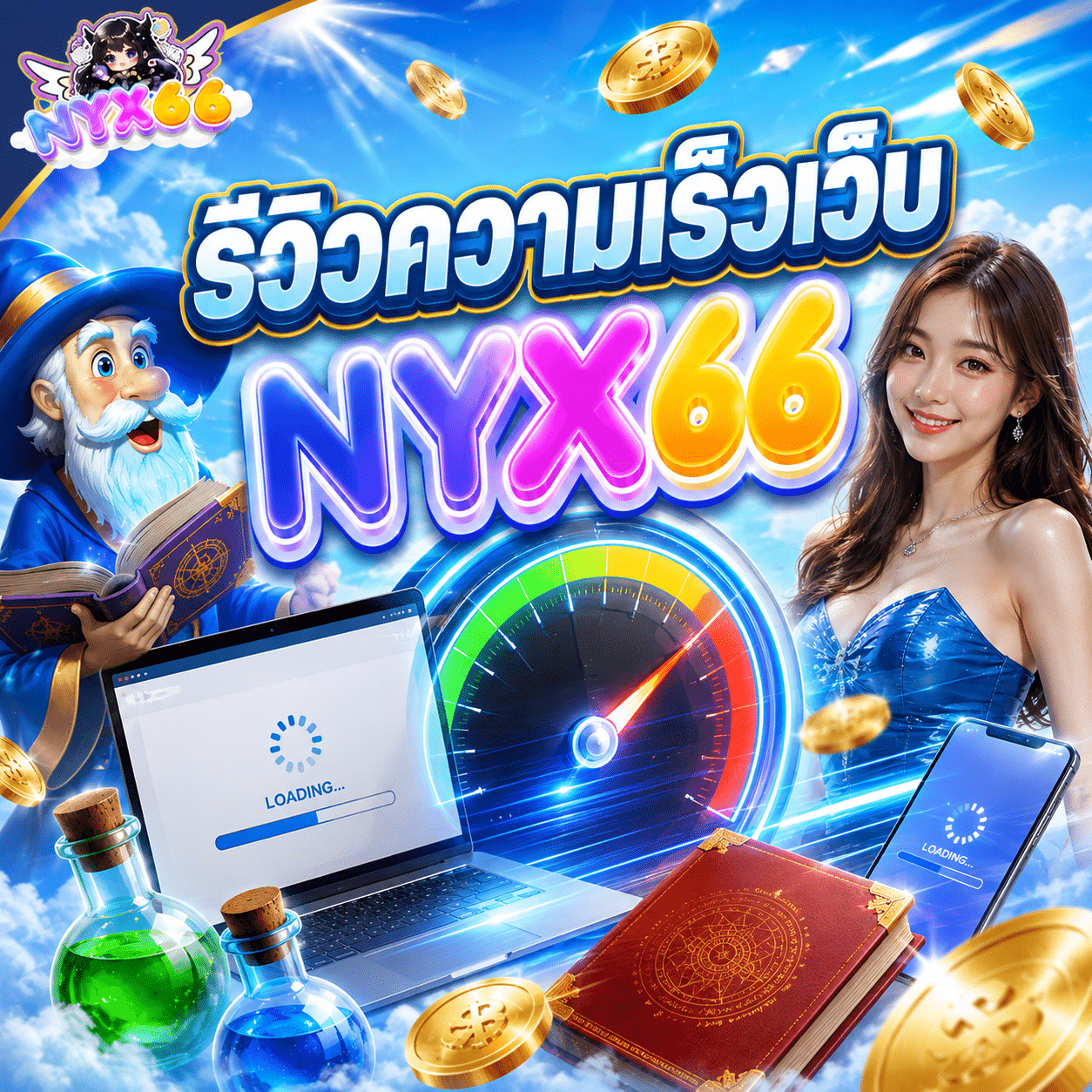 รีวิวความเร็วเว็บ NYX66 แบบจับเวลาเอง ไม่เดาจากโฆษณา