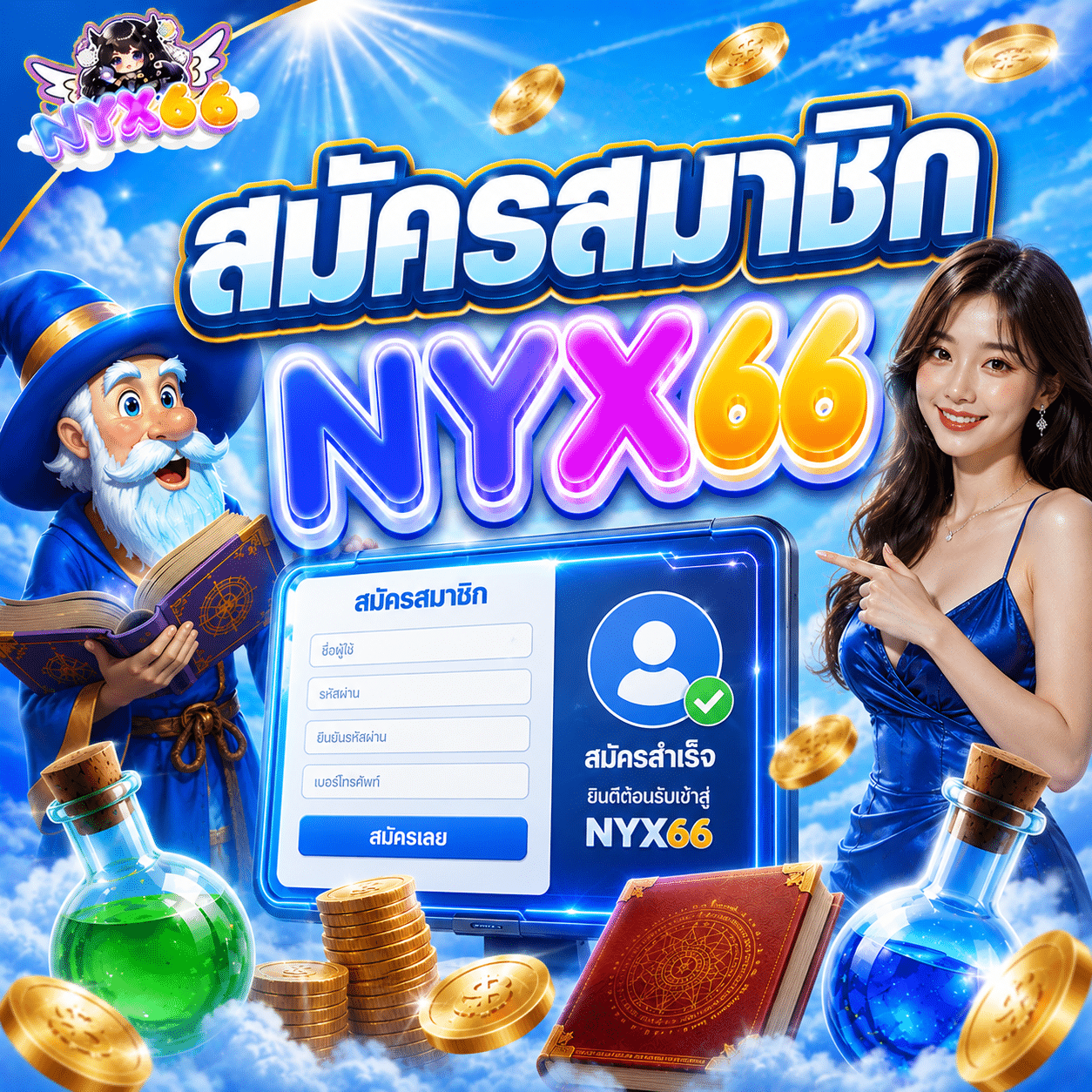 สมัครสมาชิก NYX66 ตอนที่ผมกดปุ่มแรกจริง ๆ